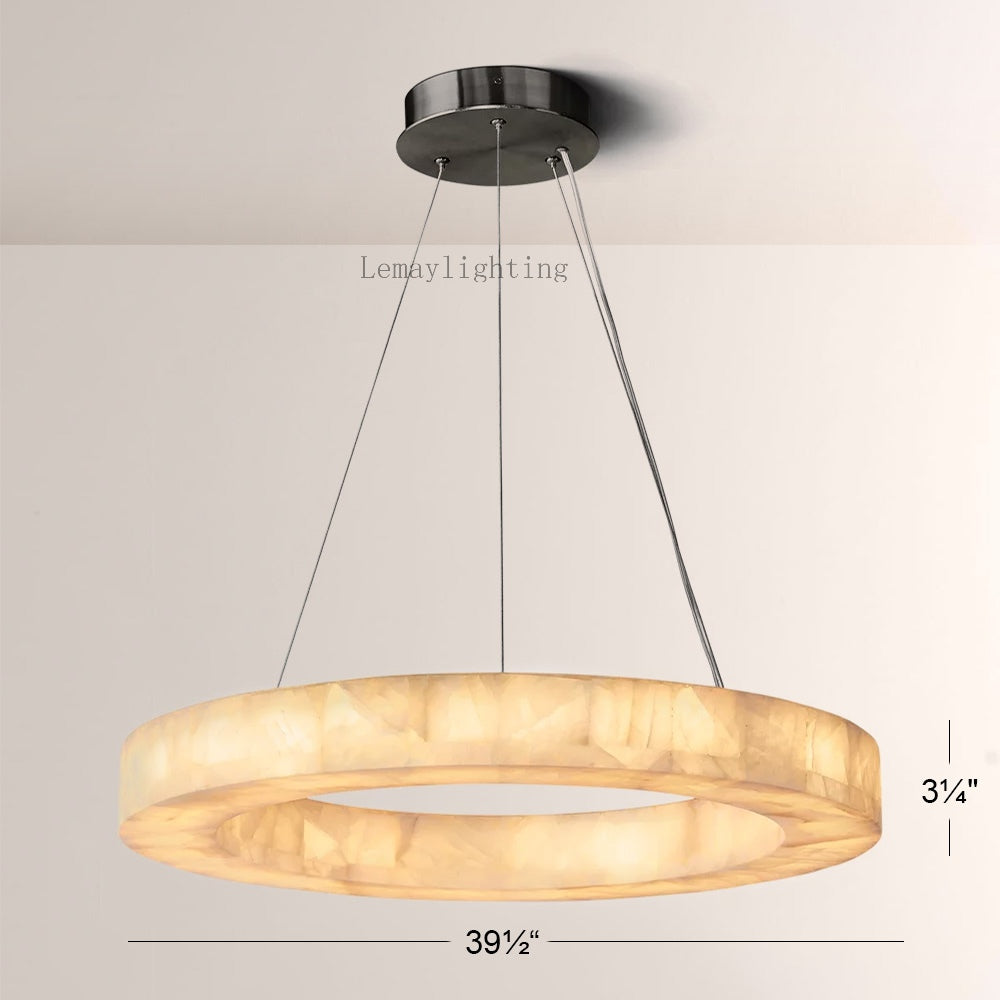 Alabaster Ezreal Round Chandelier 40"