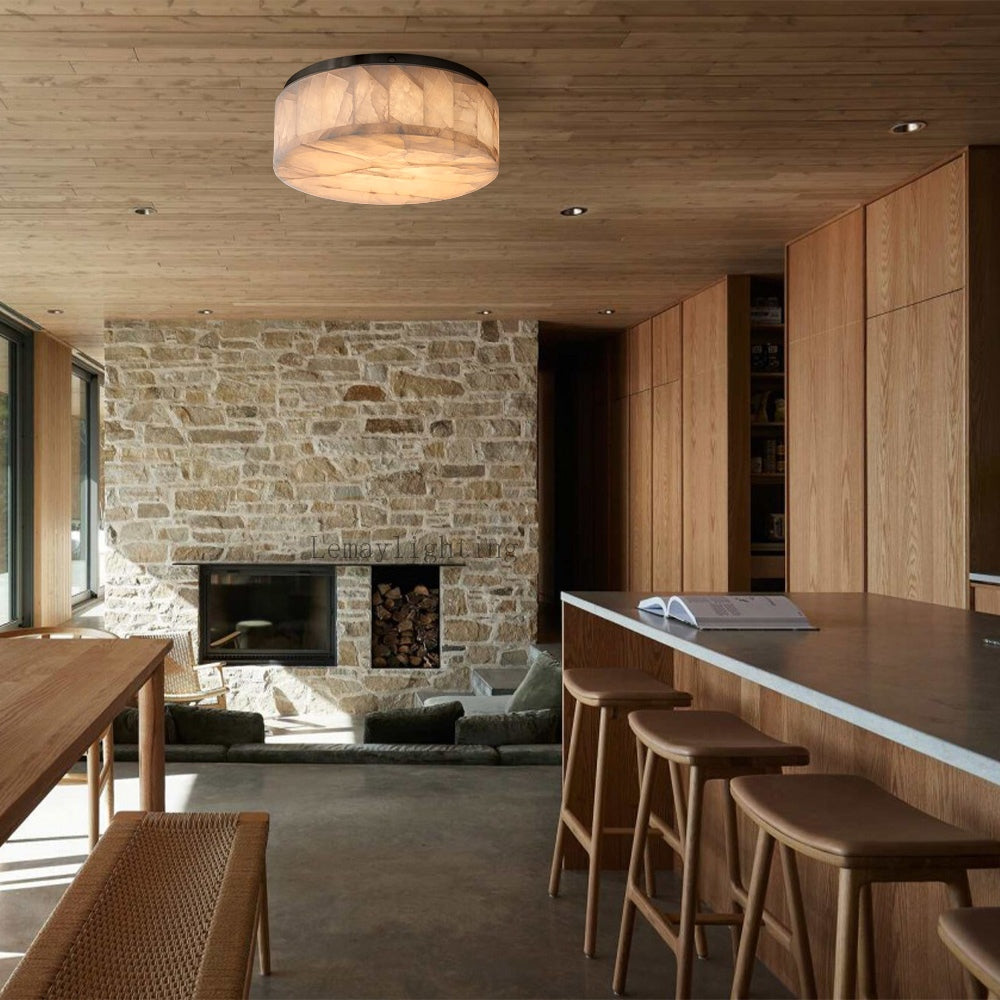 Alabaster Ezreal Round Flushmount 14"