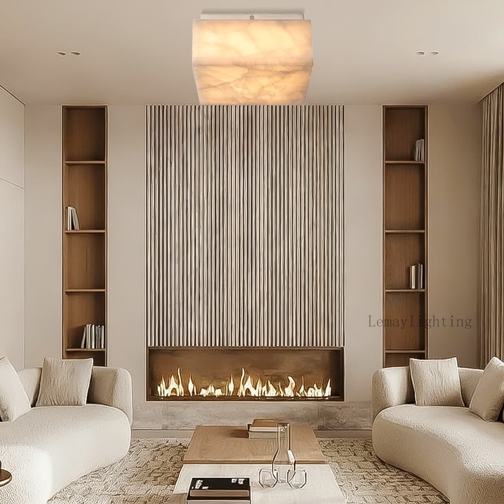 Alabaster Ezreal Square Flushmount 6"