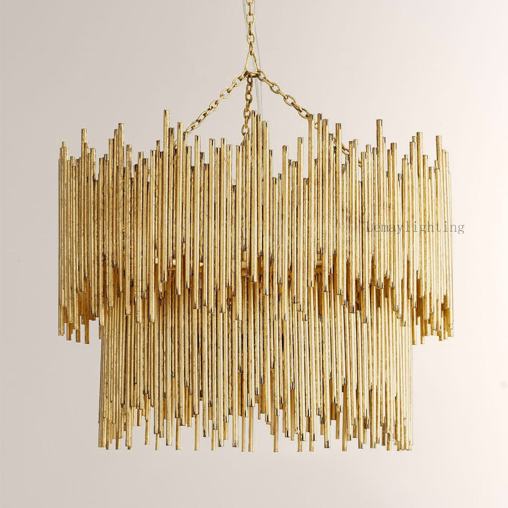 Prestige American Retro Style Two Tiered Circular Chandelier