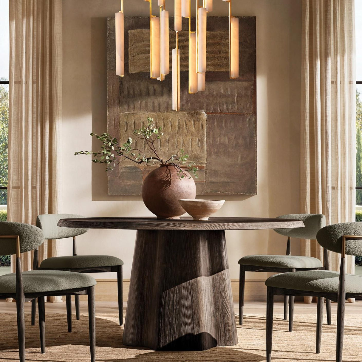 Audube Alabaster Round Chandelier