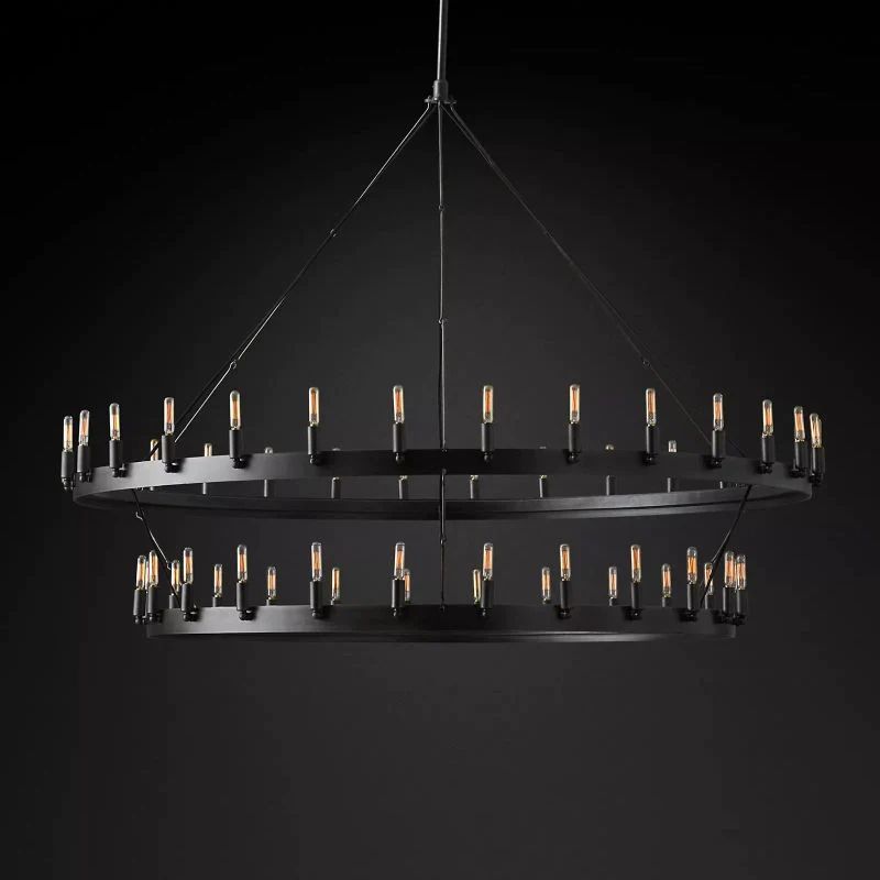 Camia 2-Tier Filament Round Chandelier<38"-73">