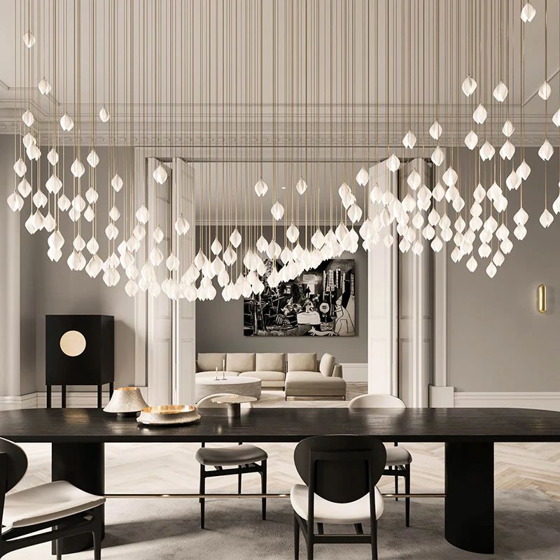 Ceramic Magnolia Flower Pendant Light