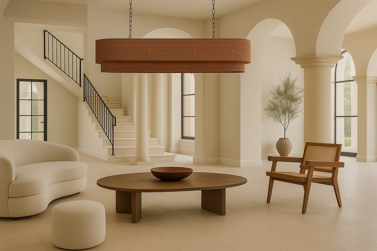 Nogy Rattan Beam Chandelier