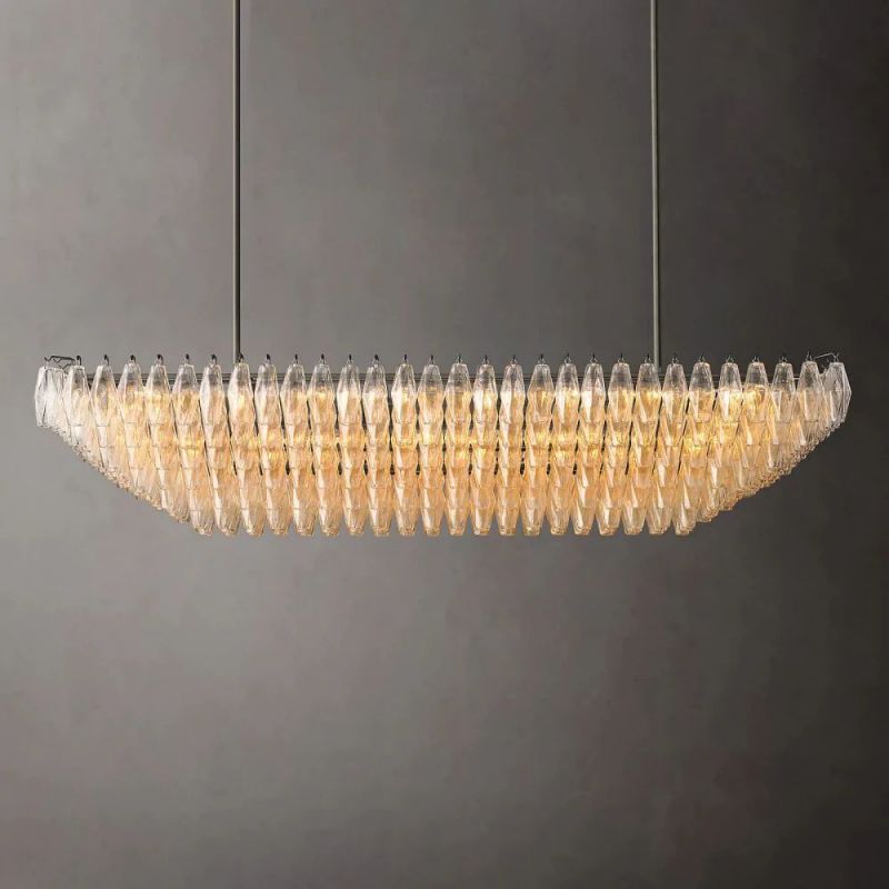 Dezeen Tiered Rectangle Chandelier 74"
