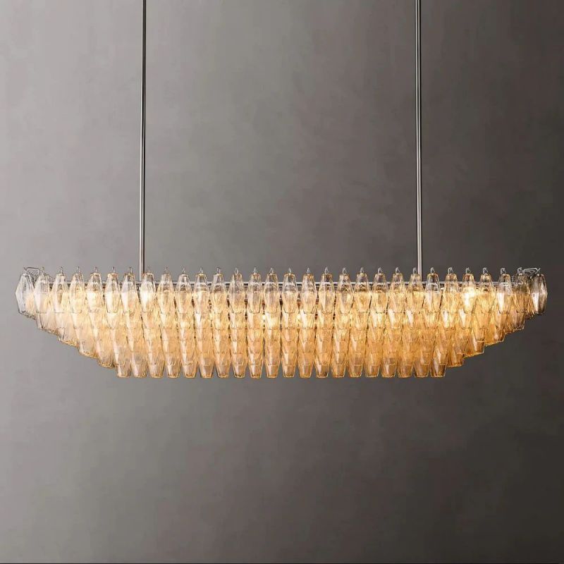 Dezeen Tiered Rectangle Chandelier 74"