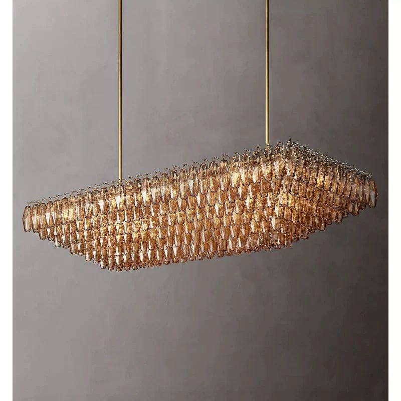 Dezeen Tiered Rectangle Chandelier 74"