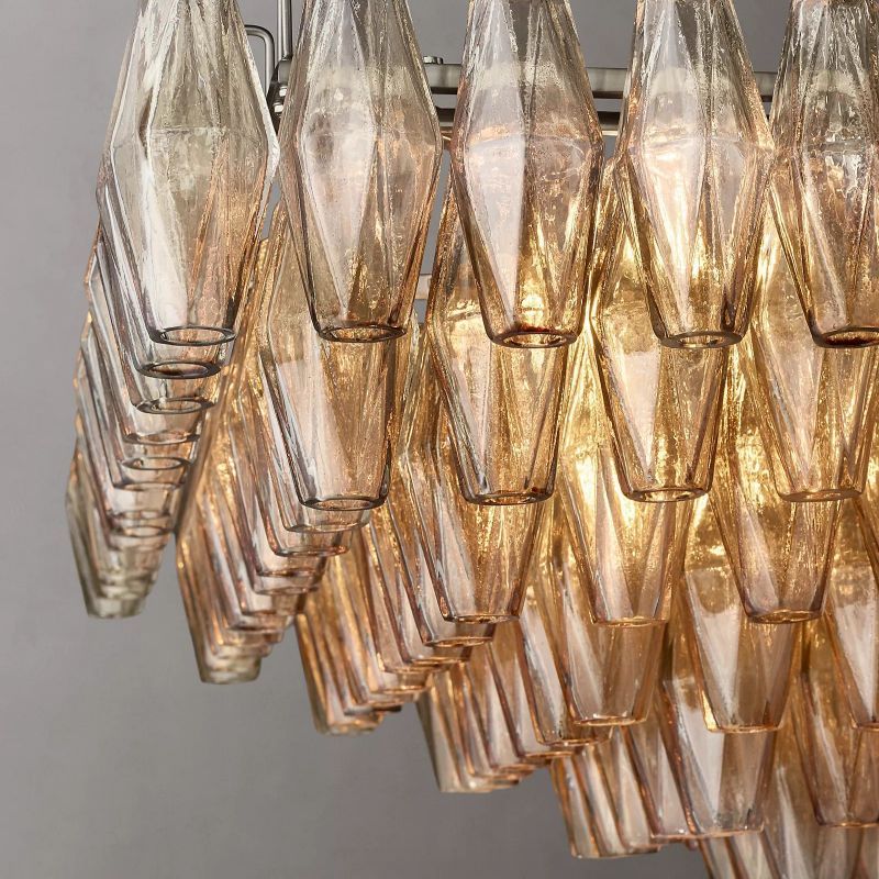 Dezeen Tiered Rectangle Chandelier 74"