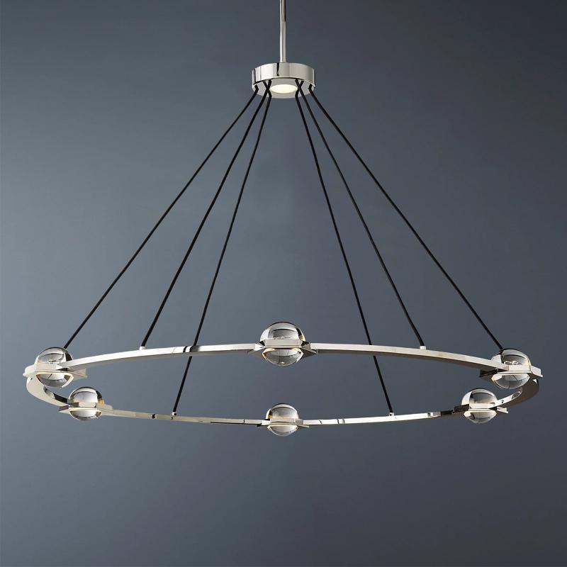 Liam Glass Ball Round Chandelier 48"