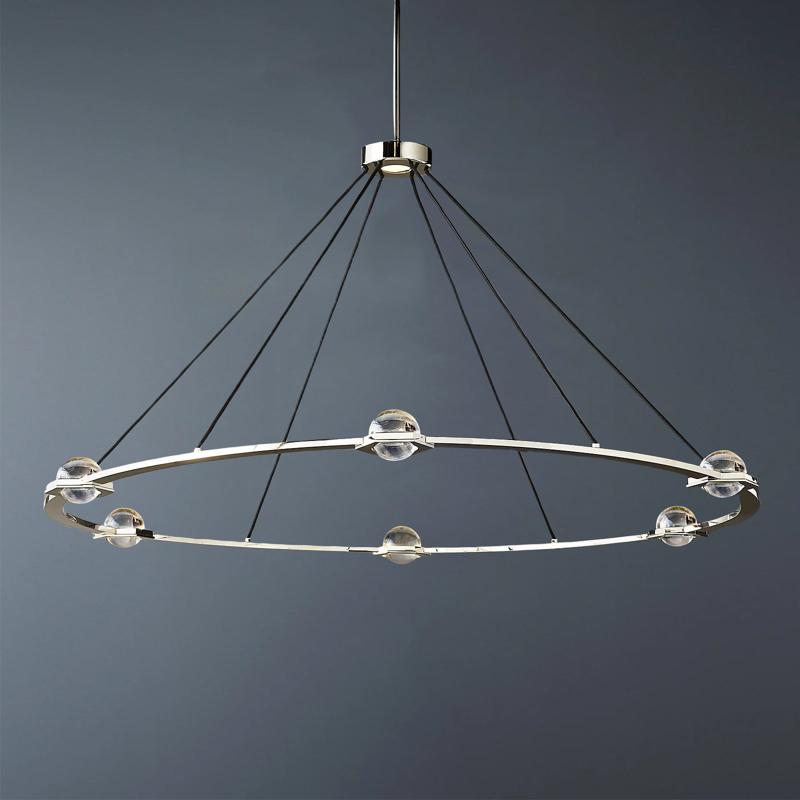 Liam Glass Ball Round Chandelier 60"
