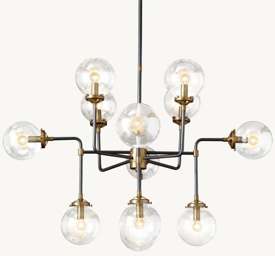 Machinist Globe Clear Glass Chandelier