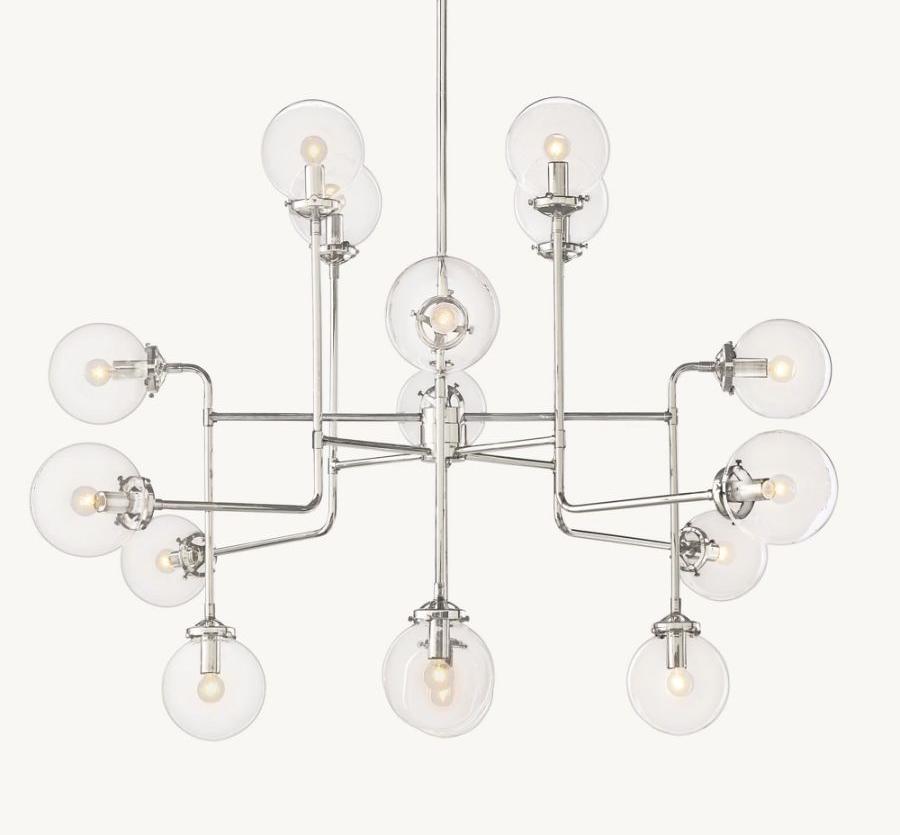 Machinist Globe Clear Glass Chandelier
