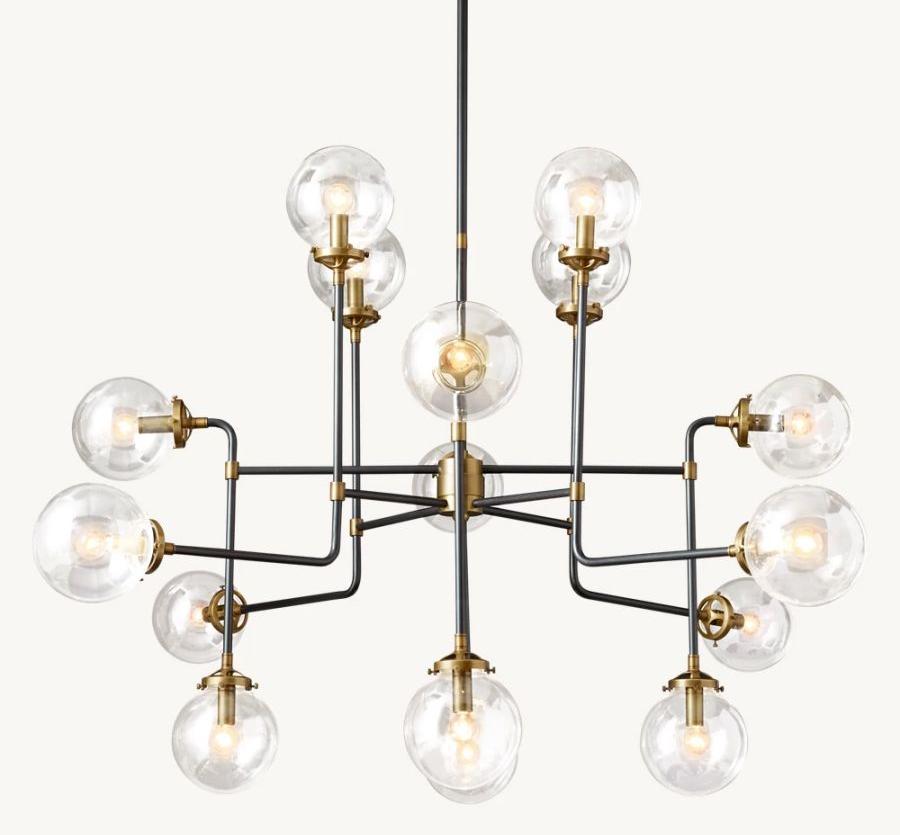 Machinist Globe Clear Glass Chandelier