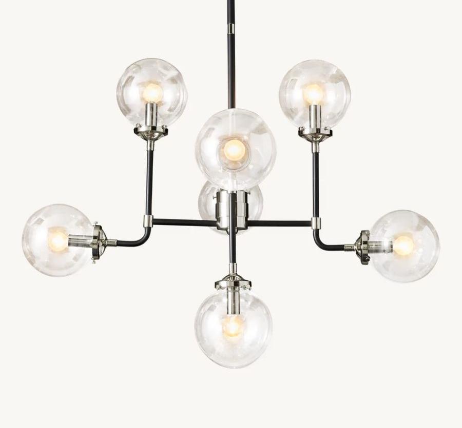 Machinist Globe Clear Glass Chandelier