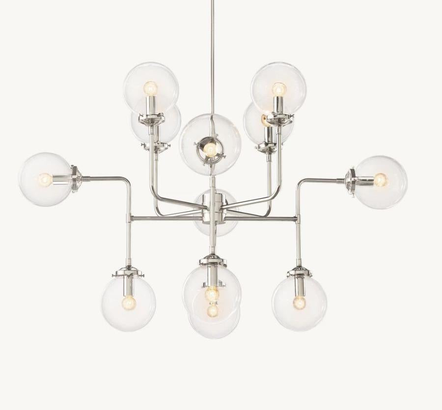 Machinist Globe Clear Glass Chandelier