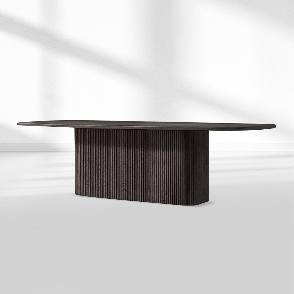 Mulho Pedestal Rectangular Wood Dining Table