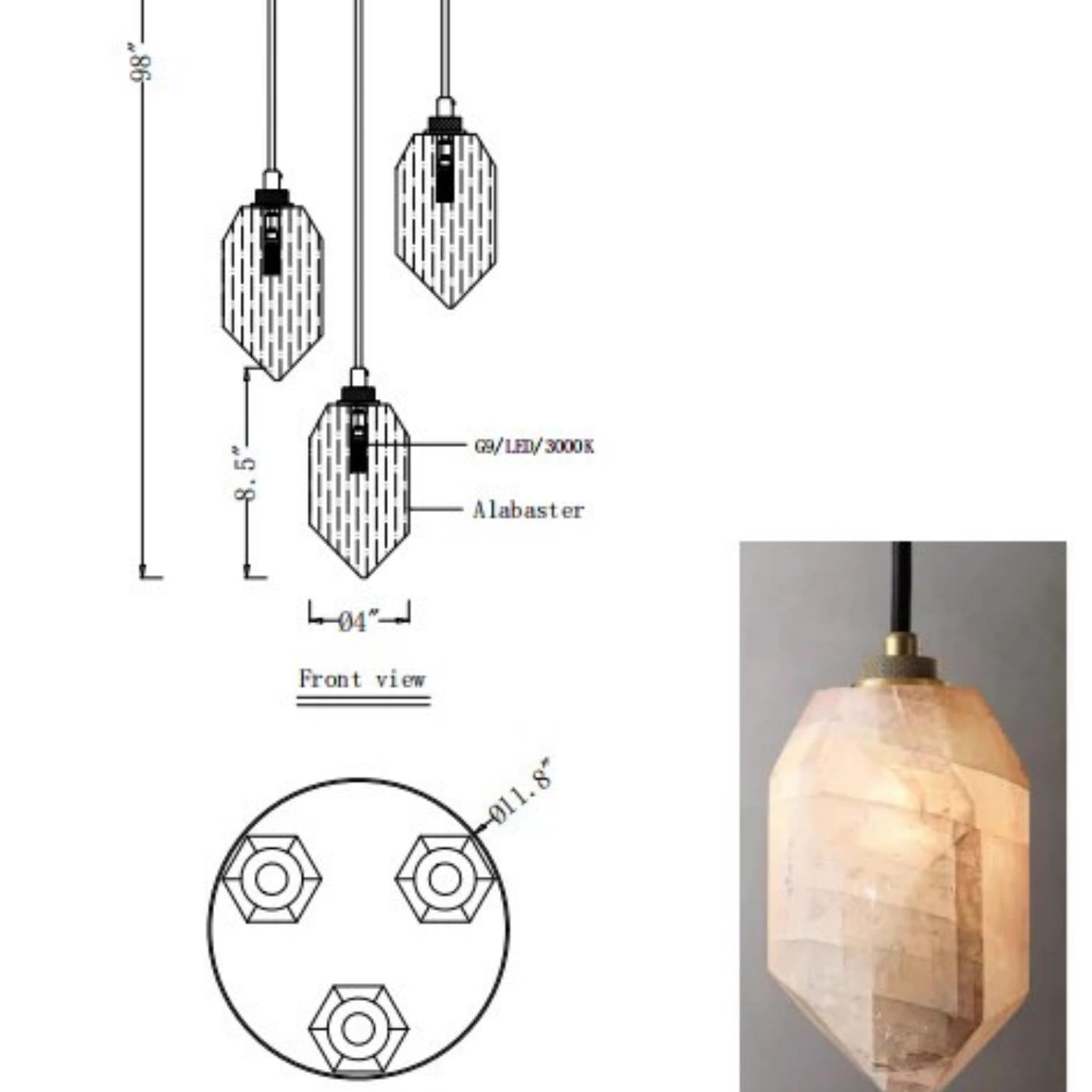 Multicolor Calcite Pendant