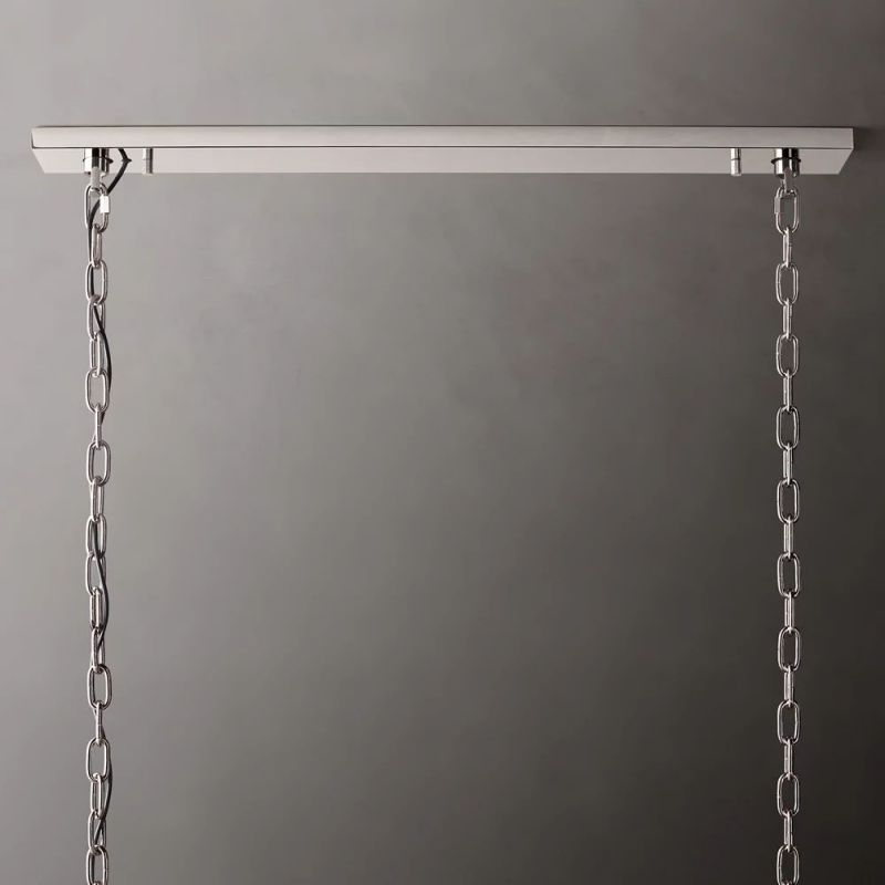 Multicolor Calcite Rectangular Chandelier 54"