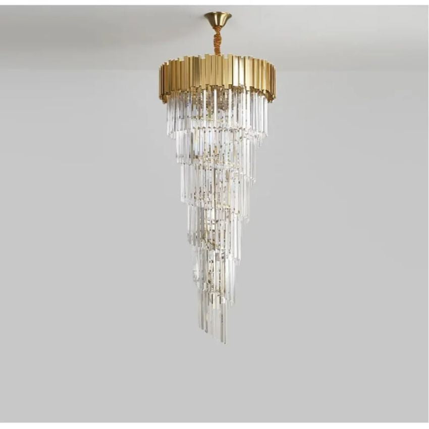 Ryan Golden Modern Crystal Chandelier