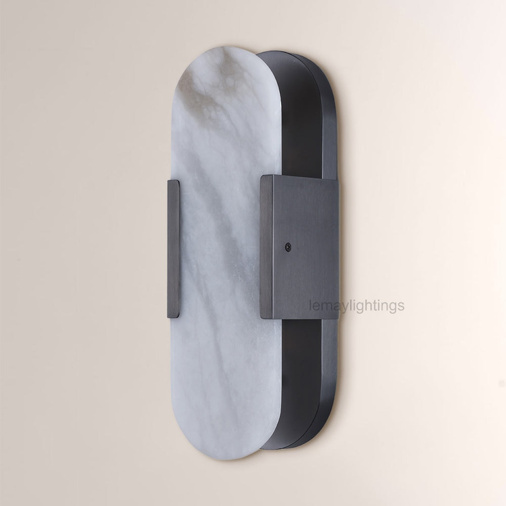 OpalEdge Oval Alabaster Wall Sconces 13.8 19.7H