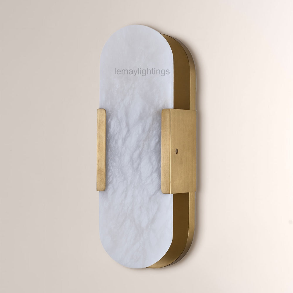 OpalEdge Oval Alabaster Wall Sconces 13.8 19.7H