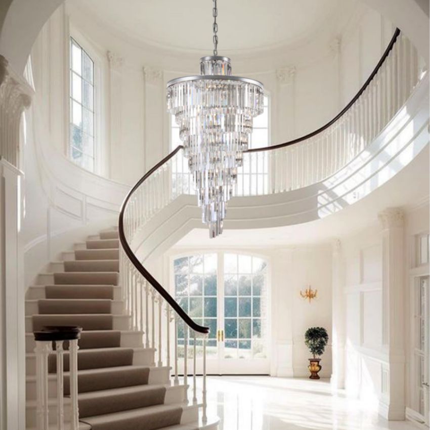 Ryan Spiral Tierd Crystal Chandelier