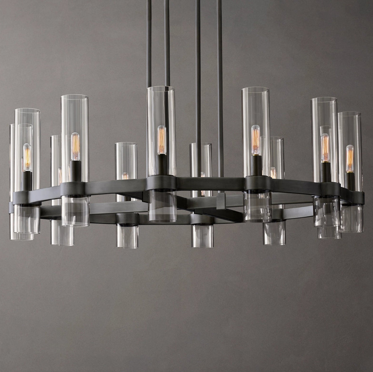 Ramelle Round Glass Chandelier 36"