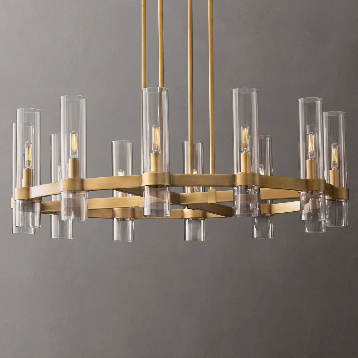 Ramelle Round Glass Chandelier 36"