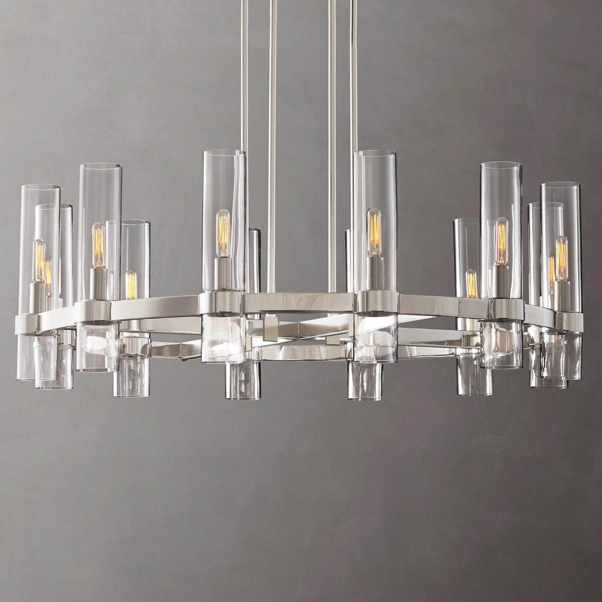 Ramelle Round Glass Chandelier 36"