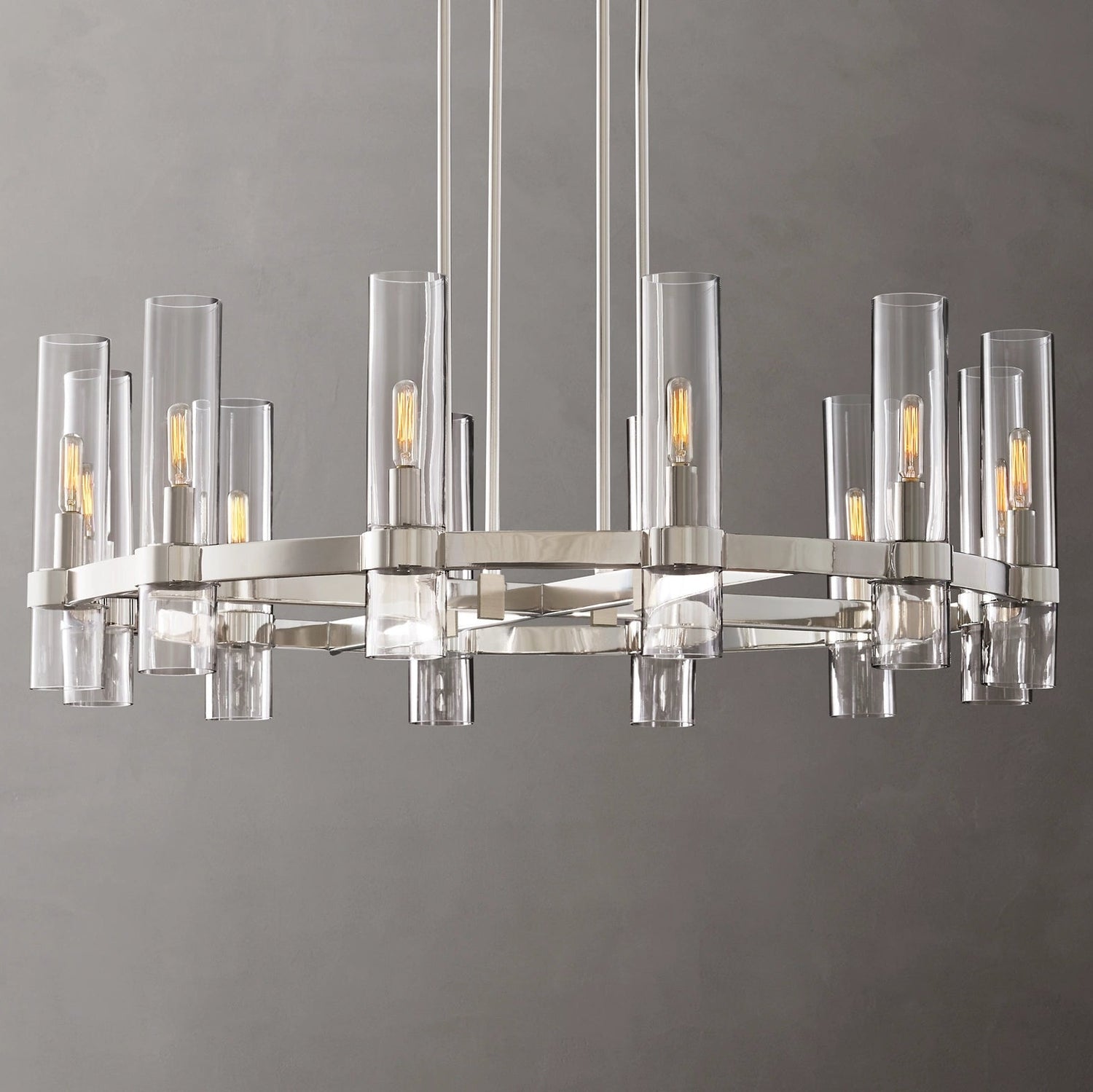 Ramelle Round Glass Chandelier 36"