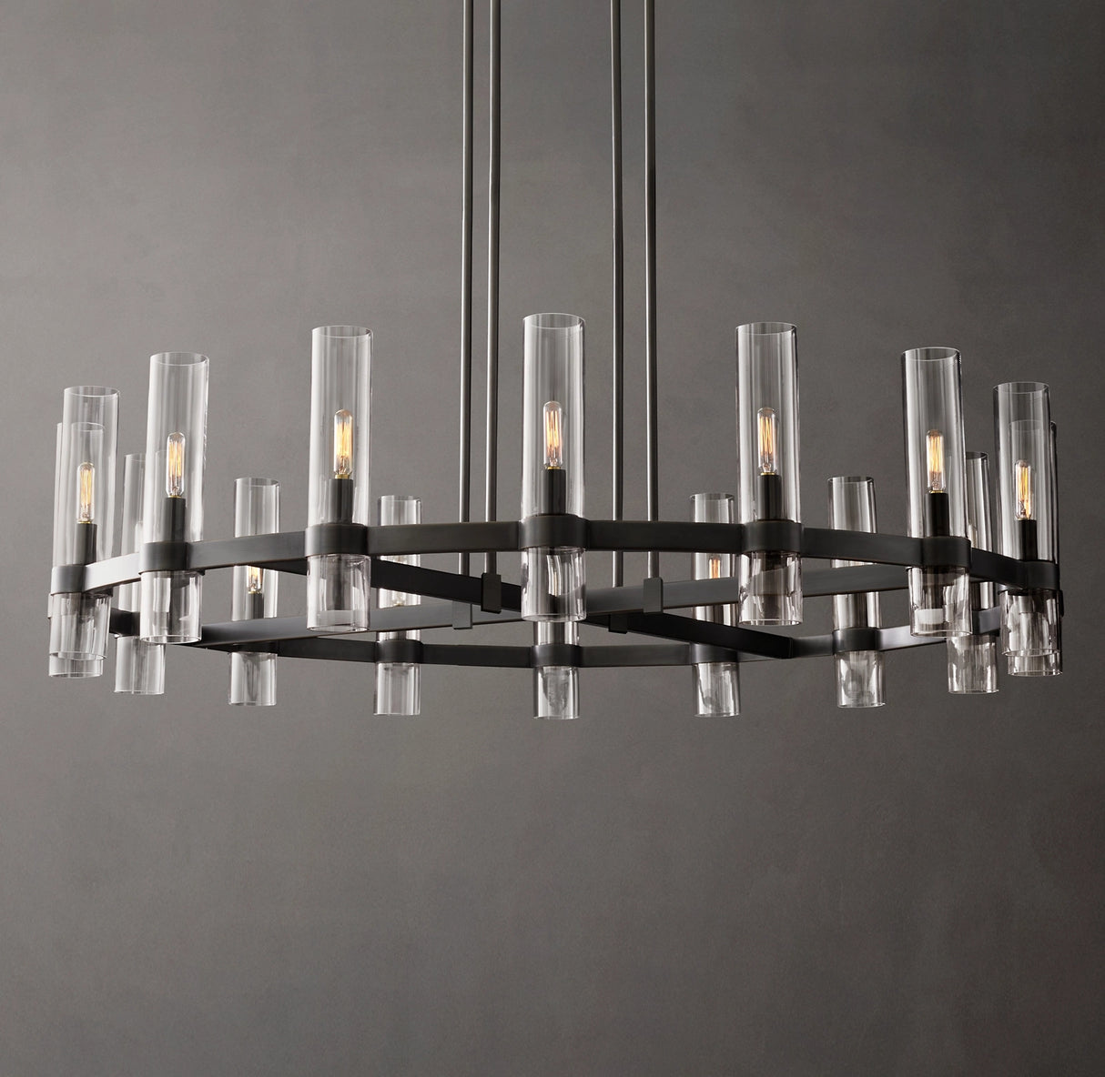 Ramelle Round Glass Chandelier 48"