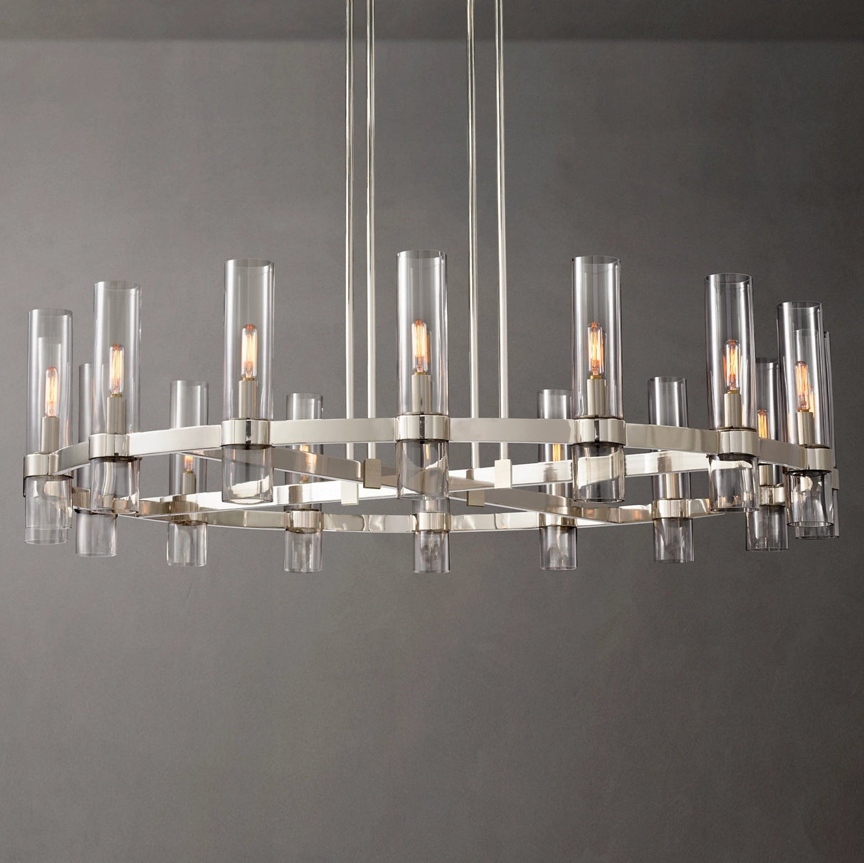 Ramelle Round Glass Chandelier 48"