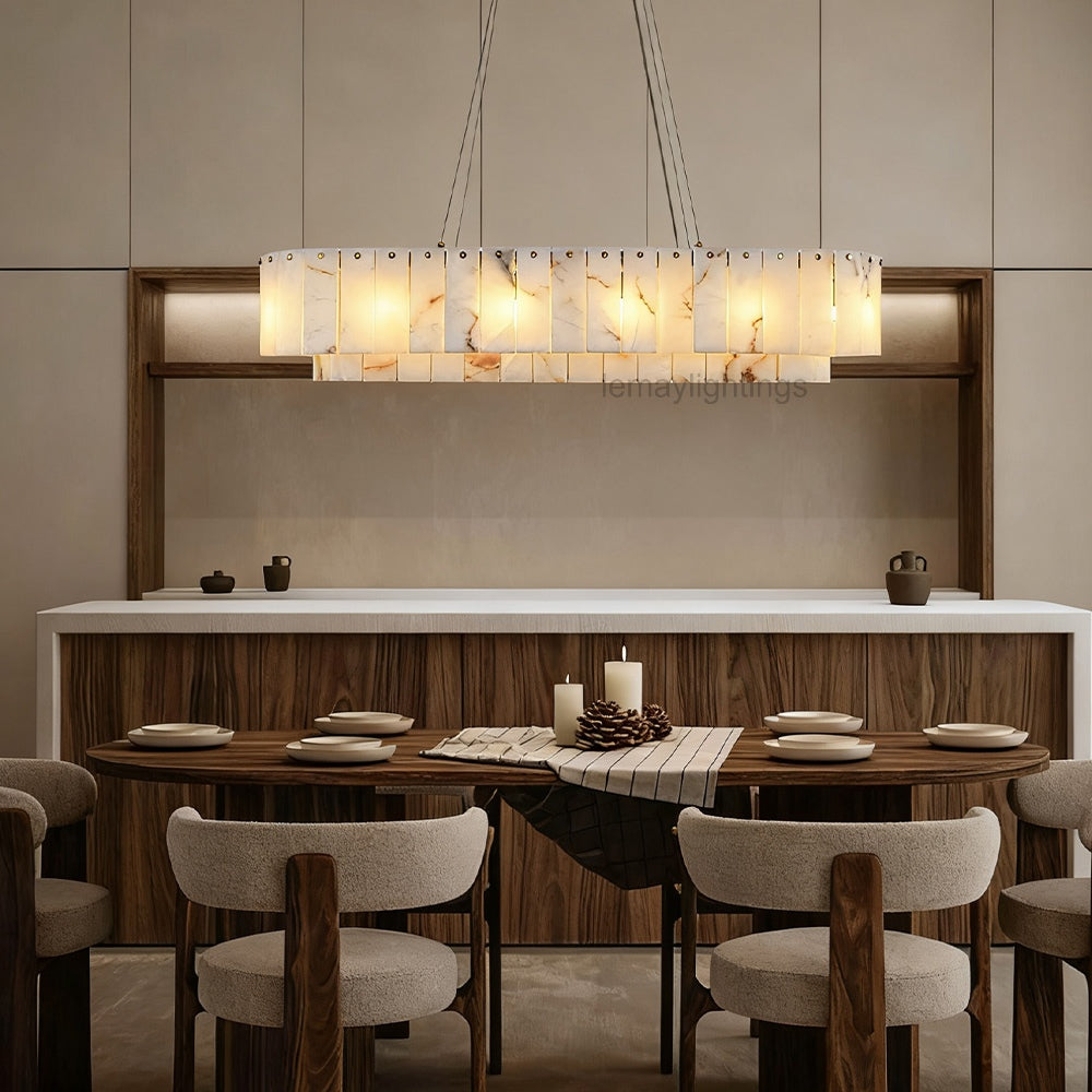 Sawyer Alabaster Rectangle Chandelier 40 54