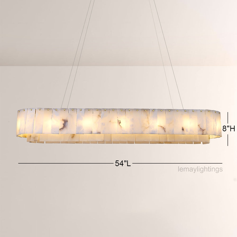 Sawyer Alabaster Rectangle Chandelier 40 54