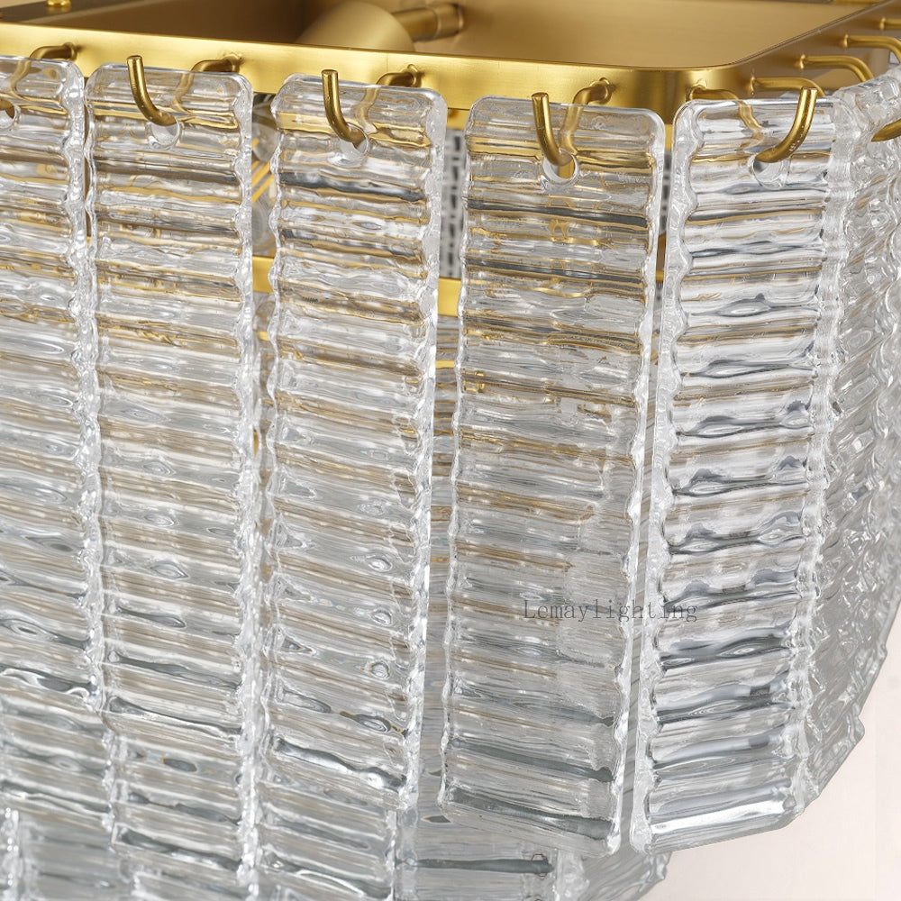 Sherlock Glass Rectangular Chandelier 59"