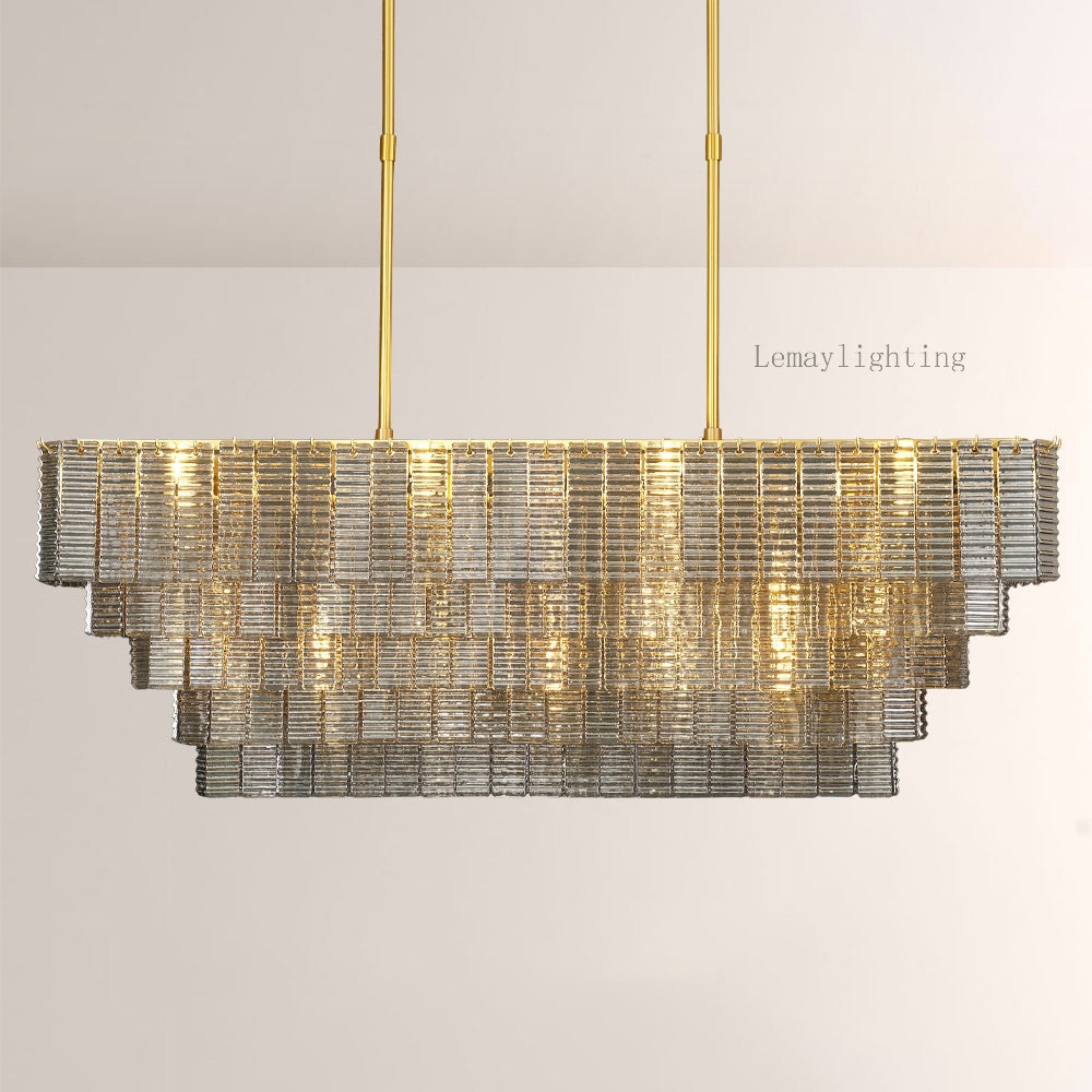 Sherlock Smoke Rectangular Chandelier 59"