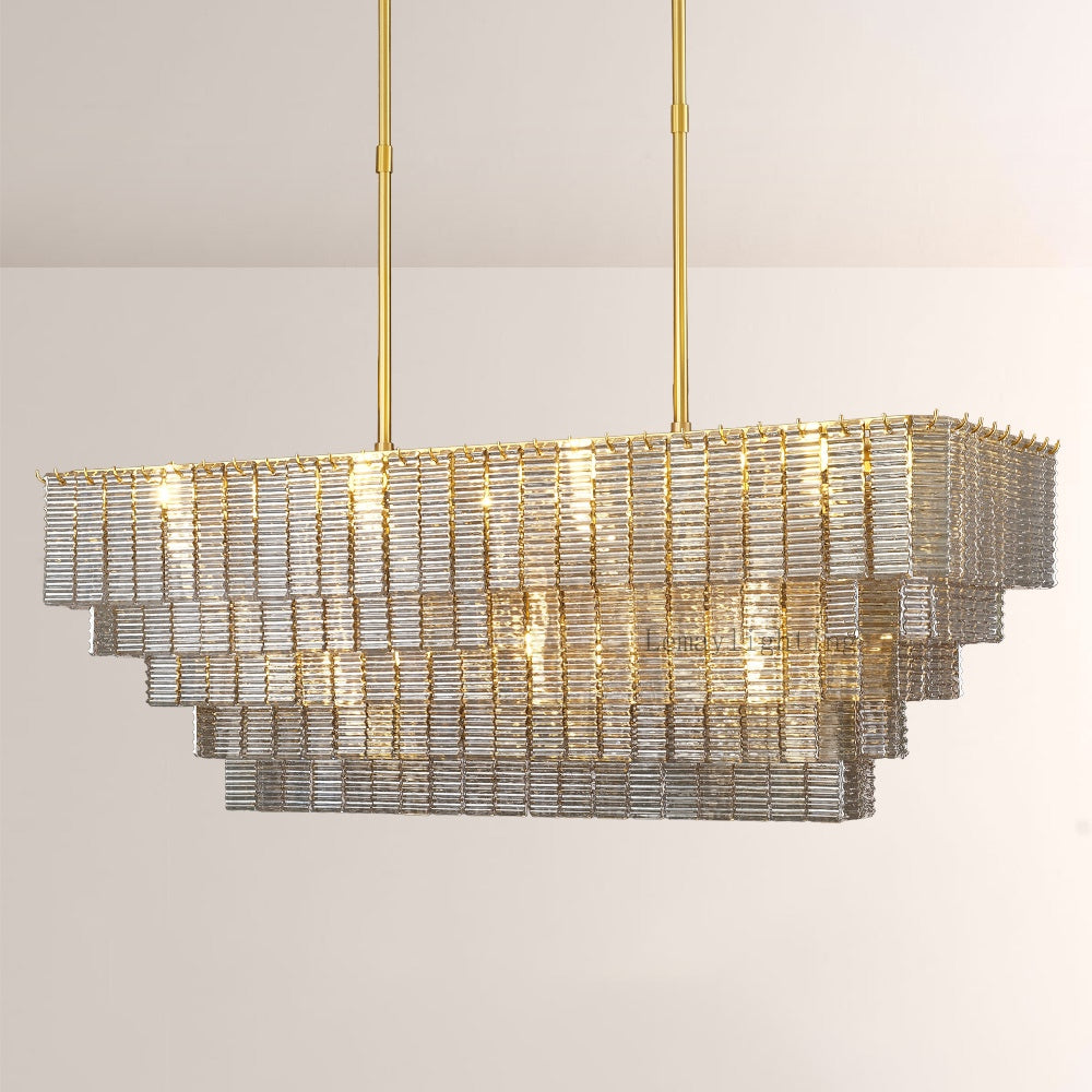Sherlock Smoke Rectangular Chandelier 59"
