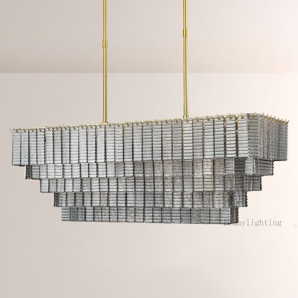 Sherlock Smoke Rectangular Chandelier 59"