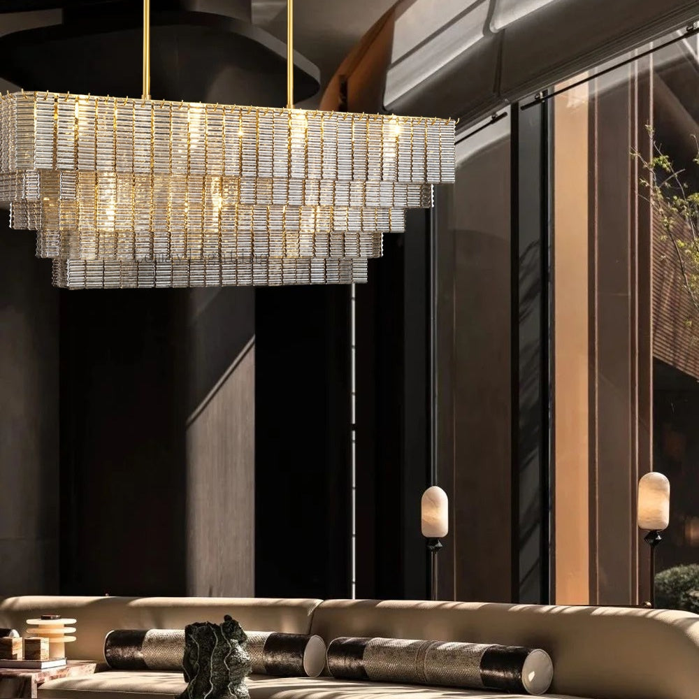 Sherlock Smoke Rectangular Chandelier 59"