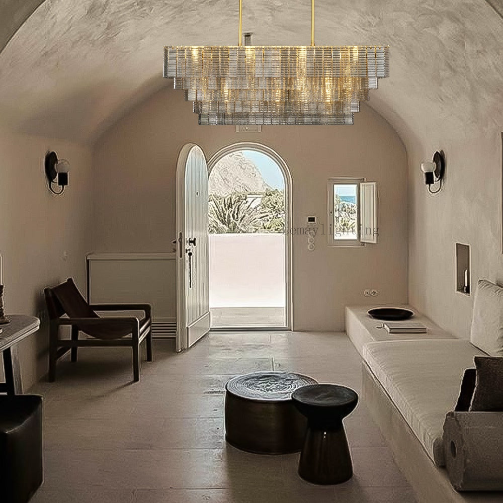 Sherlock Smoke Rectangular Chandelier 59"