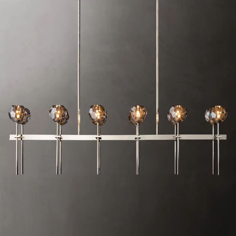 Sibole Glass Double Linear Chandelier 60"