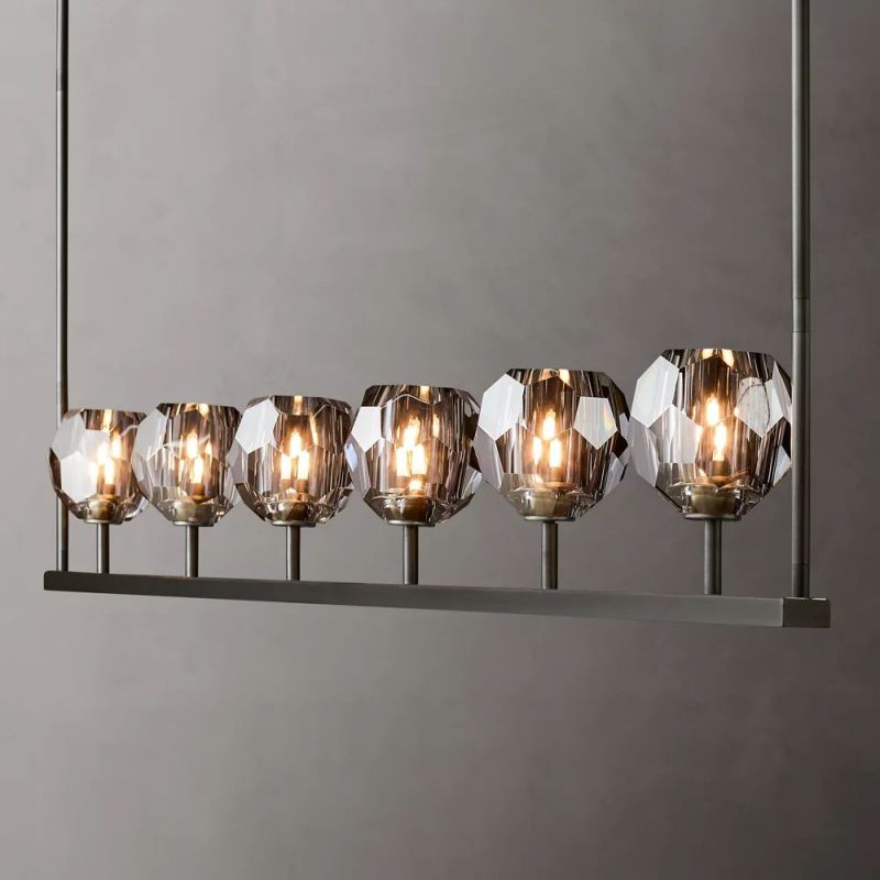 Sibole Glass Linear Chandelier 60"