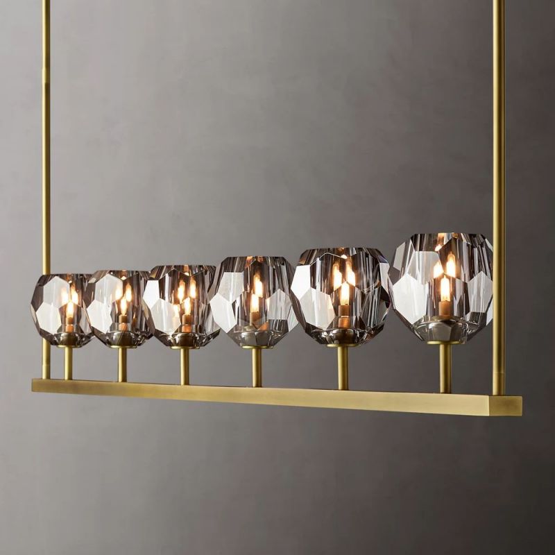 Sibole Glass Linear Chandelier 60"
