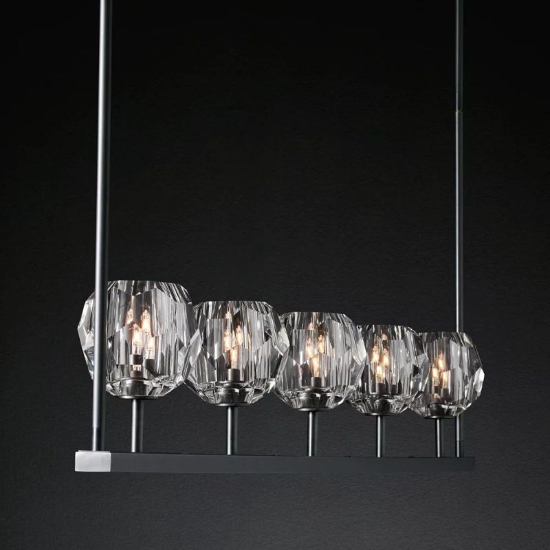 Sibole Glass Linear Chandelier 60"