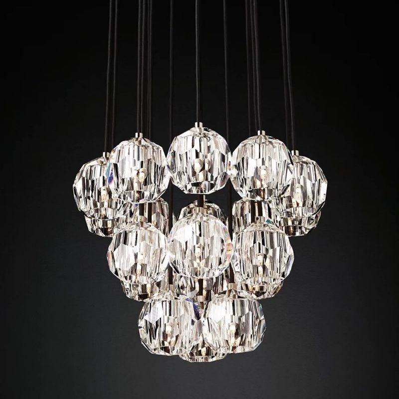 Sibole Glass Round Cluster Chandelier 19"