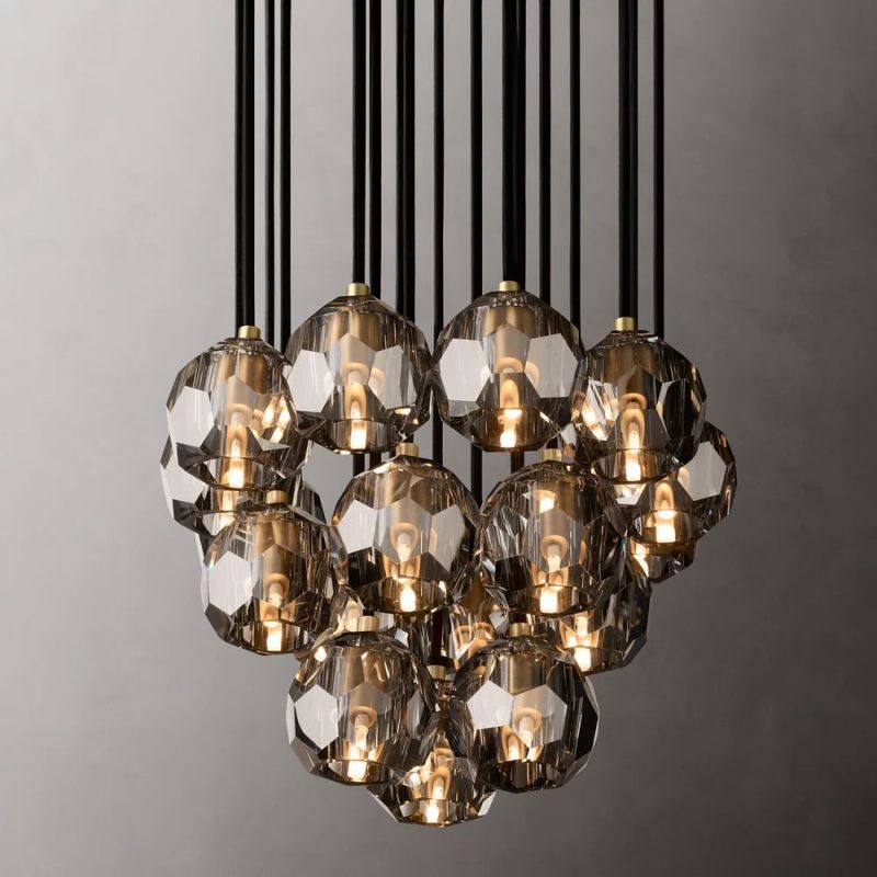 Sibole Glass Round Cluster Chandelier 19"