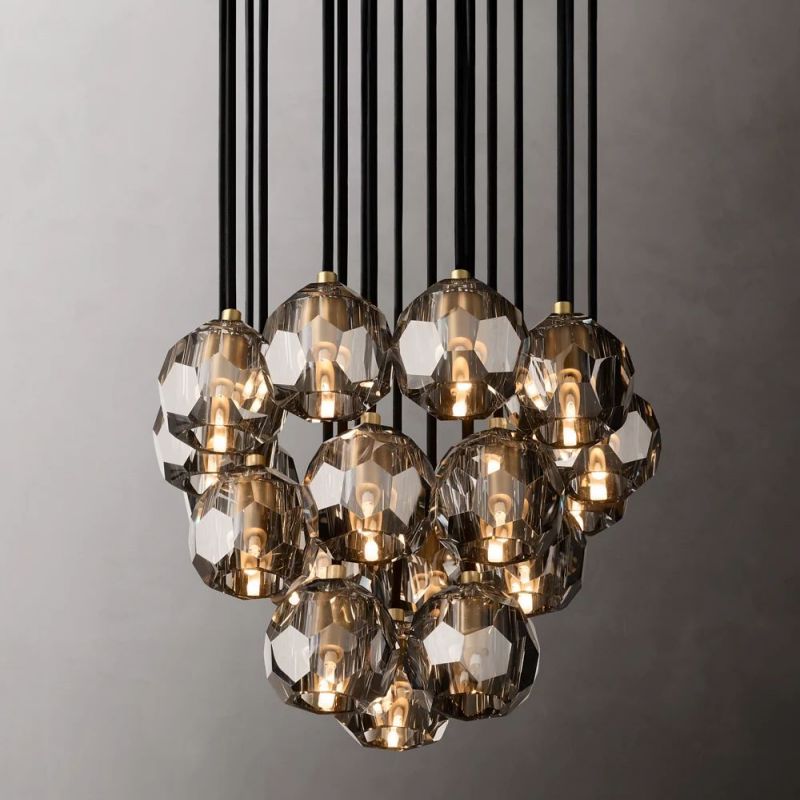 Sibole Glass Round Cluster Chandelier 19"
