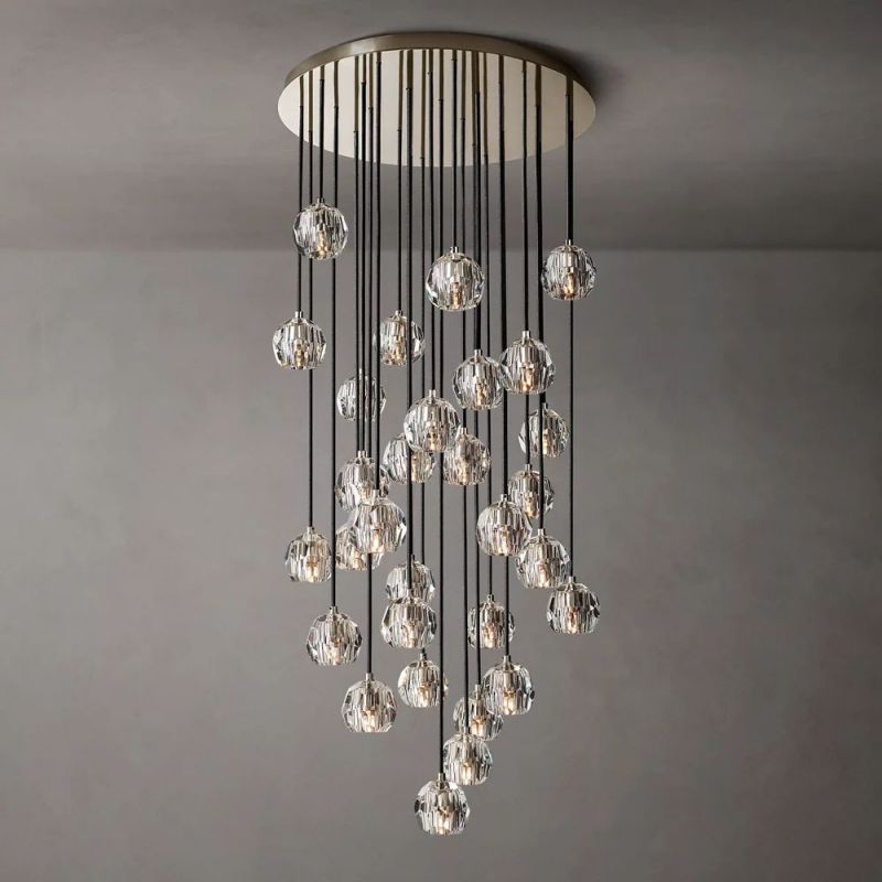 Sibole Glass Round Cluster Chandelier 30"
