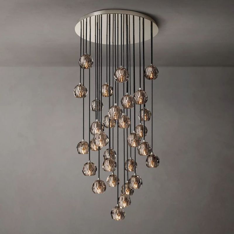 Sibole Glass Round Cluster Chandelier 30"