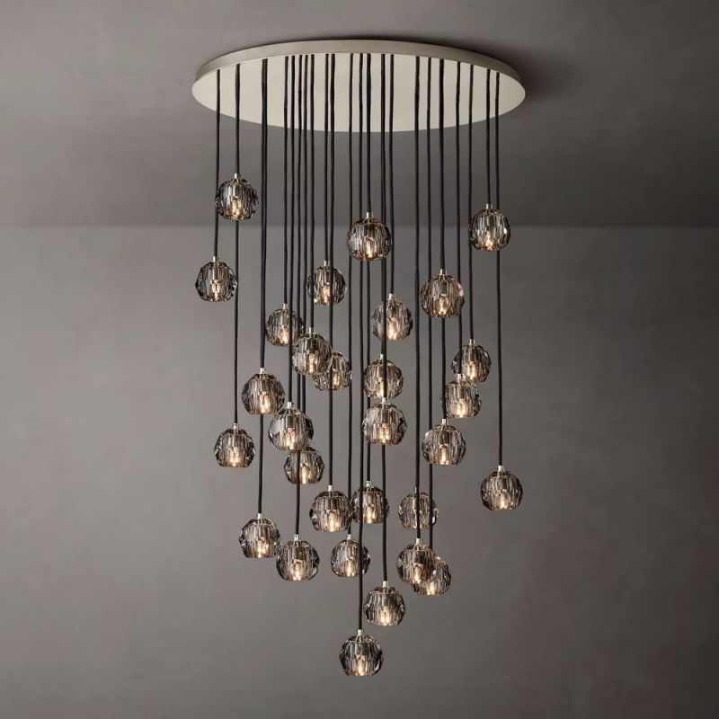 Sibole Glass Round Cluster Chandelier 40"